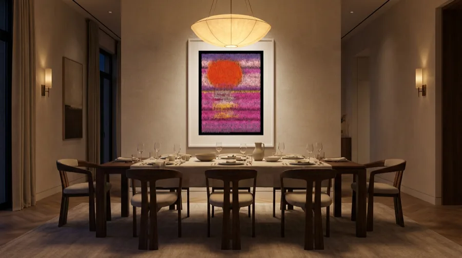 SOL artwork displayed in a dining room