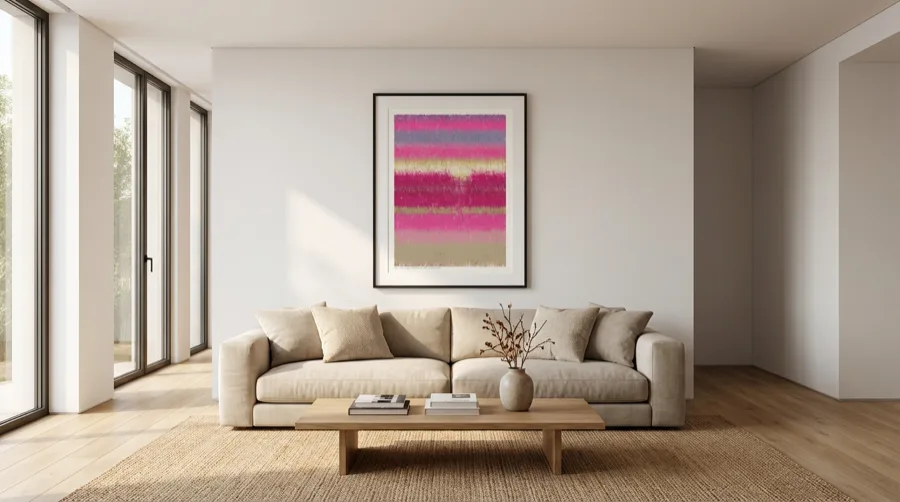SOL artwork displayed in a living room